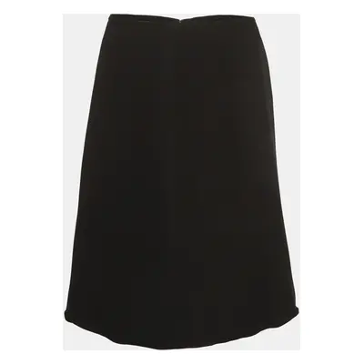 Giorgio Armani Black Silk Flared Knee Length Skirt