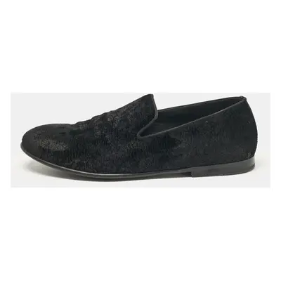 Dolce & Gabbana Black Velvet Smoking Slippers Size