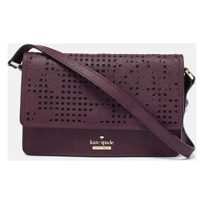 Kate Spade Burgundy Leather Flap Crossbody Bag