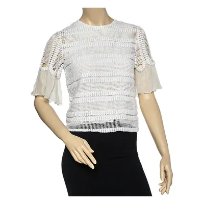 Chloe White Crochet Lace Top