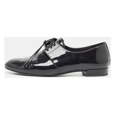 Prada Black Patent Leather Lace Up Derby Size 36.5