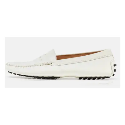 Tod's White Patent Leather Penny Slip On Loafers Size