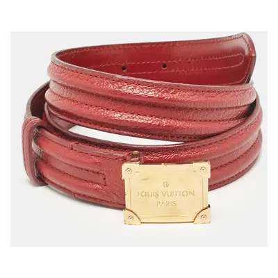 Louis Vuitton Red Leather Pandora Belt