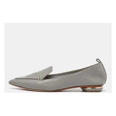 Nicholas Kirkwood Grey Leather Beya Pointed-Toe Loafers Size