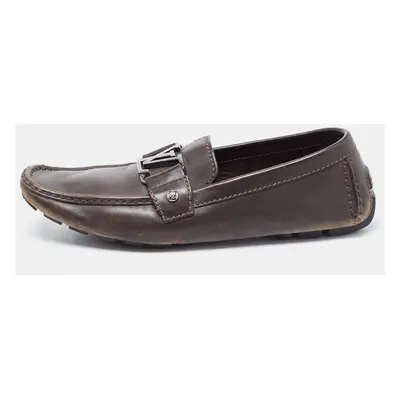 Louis Vuitton Dark Brown Leather Monte Carlo Loafers Size