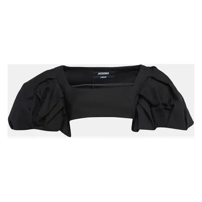 Jacquemus Black Wool Blend Exaggerated Sleeve Le Haut Camargue Top