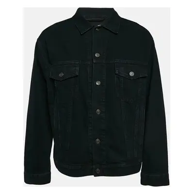 Balenciaga Navy Blue Embroidered Denim Jacket