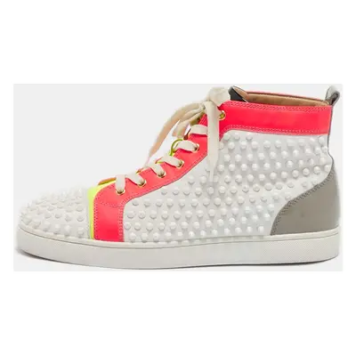 Christian Louboutin Multicolor Leather Louis Spikes High Top Sneakers Size 43.5