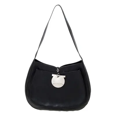 Salvatore Ferragamo Black Leather Hobo