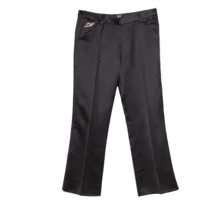 Just Cavalli Black Wool Logo Plaque Detail Straight Fit Trousers