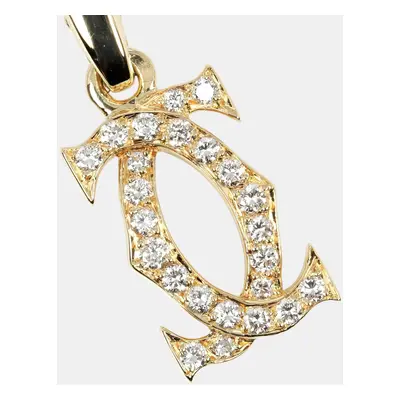 Cartier 18K Yellow Gold Diamond 2C Pendant Charm