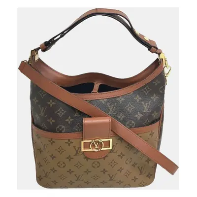 Louis Vuitton Monogram Reverse Hobo Dauphine MM Shoulder Bag