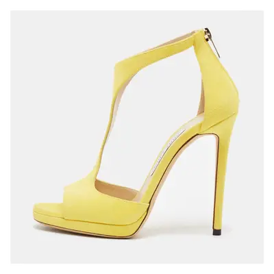 Jimmy Choo Yellow Suede Lana Sandals Size