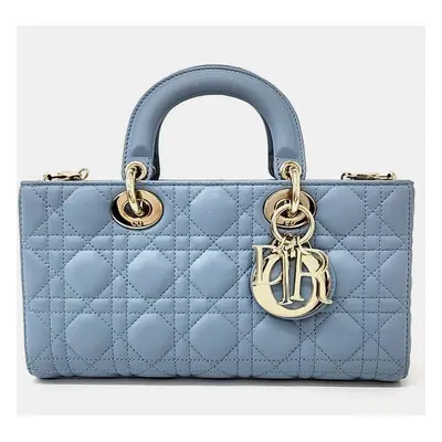 Dior Sky Blue Leather Lady D-Joy Top Handle Bag