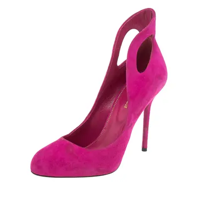 Sergio Rossi Magenda Suede Oblo Cut Out Pumps Size