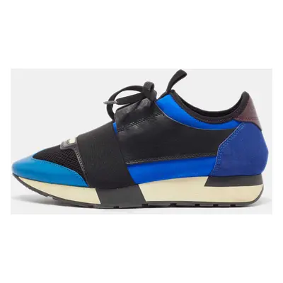 Balenciaga Multicolor Suede and Leather Race Runner Sneakers Size