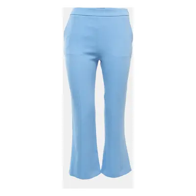 Class by Roberto Cavalli Blue Crepe Flared Trousers