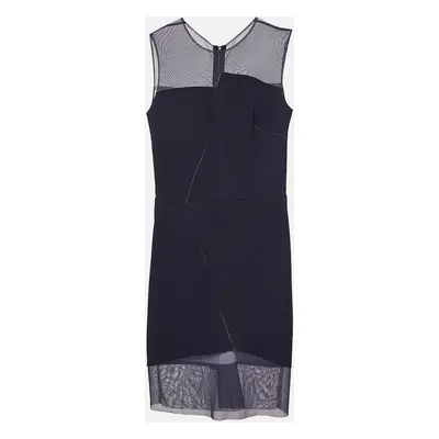 Sandro Navy Blue Crepe Sleeveless Sheath Dress