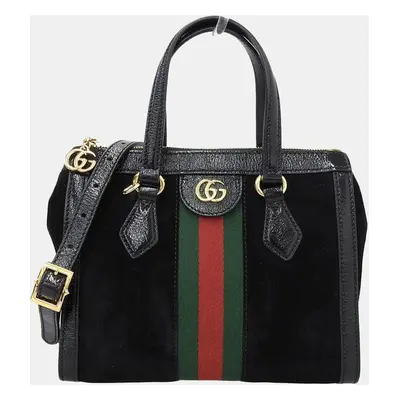 Gucci Black Leather and Suede Ophidia Tote Bag