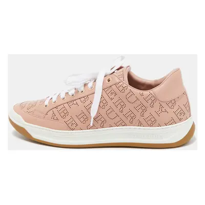 Burberry Pink Leather Westford Low Top Sneakers Size