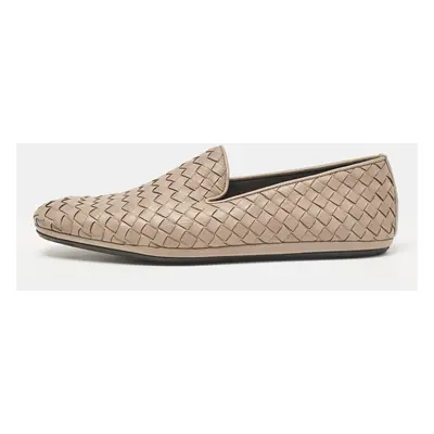 Bottega Veneta Beige Intrecciato Leather Smoking Slippers Size 41.5