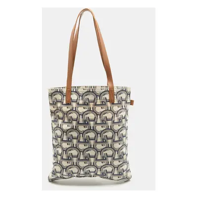 Aigner Beige/Blue Signature Canvas Tote