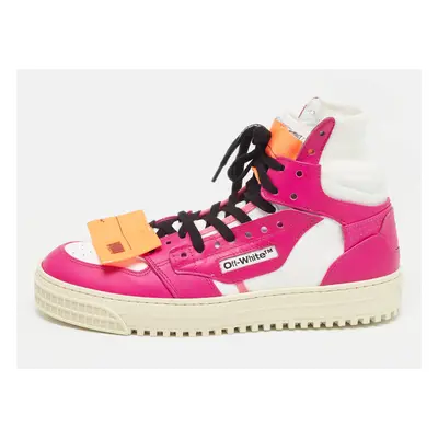 Off-White Fuchsia/White Leather 3.0 Off Court Sneakers Size