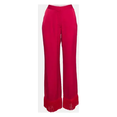 Stella McCartney Pink Satin Tassels Detail Trousers