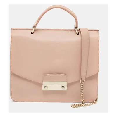 Furla Light Pink Leather Julia Top Handle Bag