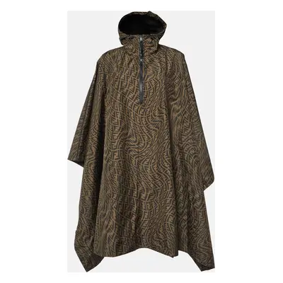 Fendi Brown Zucca Print Synthetic Hooded Jacket One Size