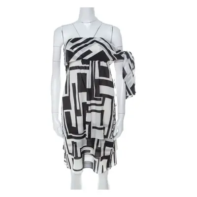 Emilio Pucci Monochrome Silk Chiffon Strapless Short Dress