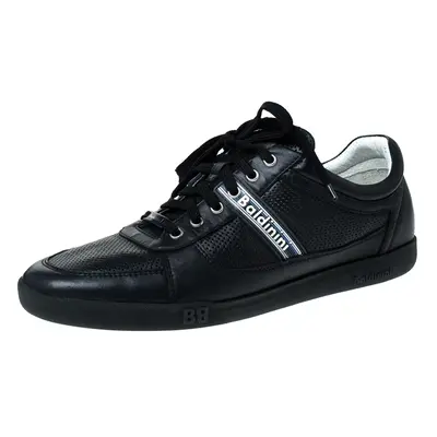 Baldinini Blue Perforated Leather Lace Up Sneakers Size