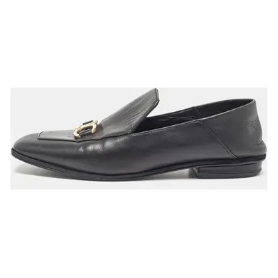 Salvatore Ferragamo Black Leather Cesaro Loafers Size 36.5