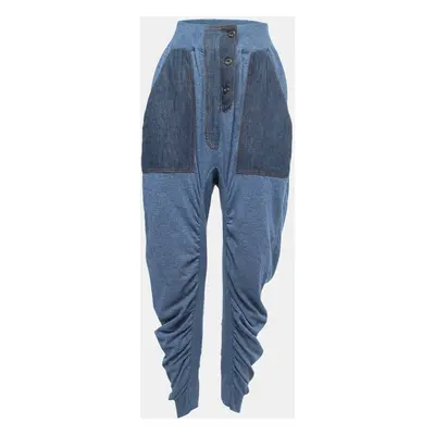 Stella McCartney Blue Knit Ruched High Waist Pants