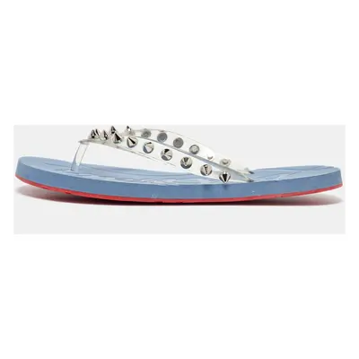 Christian Louboutin Transparent Rubber Loubi Spikes Thong Flats Size