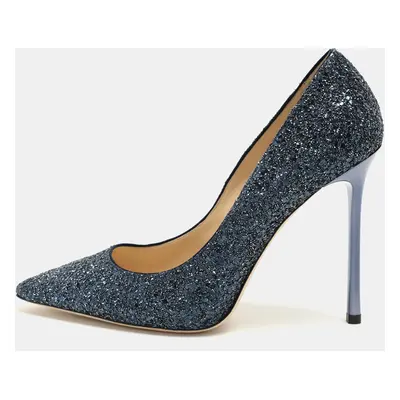 Jimmy Choo Blue Glitter Romy Pumps Size 39.5