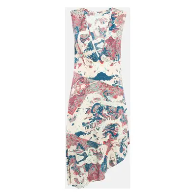 Zadig & Voltaire Pink Printed Crepe Asymmetric Root Midi Dress