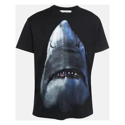 Givenchy Black Cotton Shark Printed T-Shirt