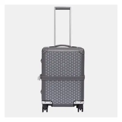 Goyard Grey Goyardine Canvas & Clamecy Cowhide Bourget PM Trolley Case