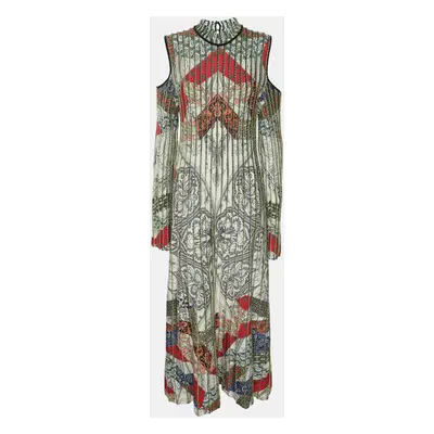 Etro Multicolor Paisley Printed Knit Cold Shoulder Dress