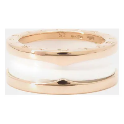 Bvlgari 18k PG White Ceramic B.Zero1 2-band Ring Size