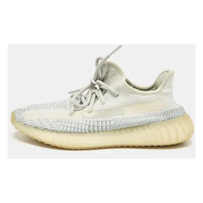 Yeezy x Adidas Blue/White Knit Fabric Boost V2 Cloud White Non-Reflective Sneakers 2/3