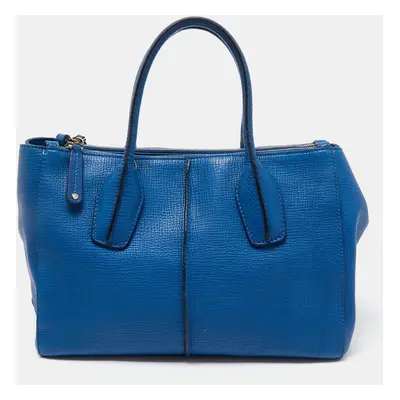 Tod's Blue Leather Small D-Styling Shopper Tote