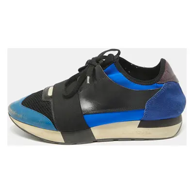 Balenciaga Multicolor Leather and Mesh Race Runner Sneakers Size