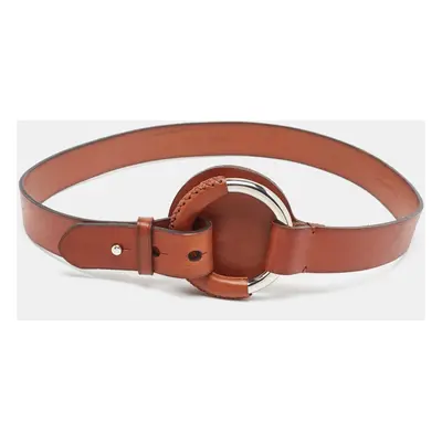 Ralph Lauren Brown Leather Ring Buckle Belt