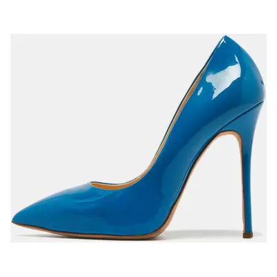 Giuseppe Zanotti Blue Patent Leather Pointed Toe Pumps Size