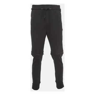 Fendi Black Jersey and Mesh Zip Knee Joggers