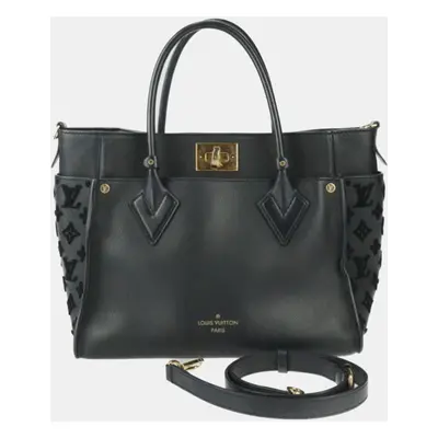 Louis Vuitton Black Leather On My Side MM Monogram Tuftage Shoulder Bag