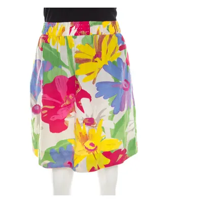 See By Chloe Mutlicolor Floral Print Cotton Silk Gathered Mini Skirt