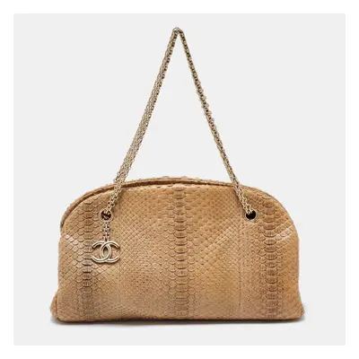 Chanel Gold Python Just Mademoiselle Bowler Bag